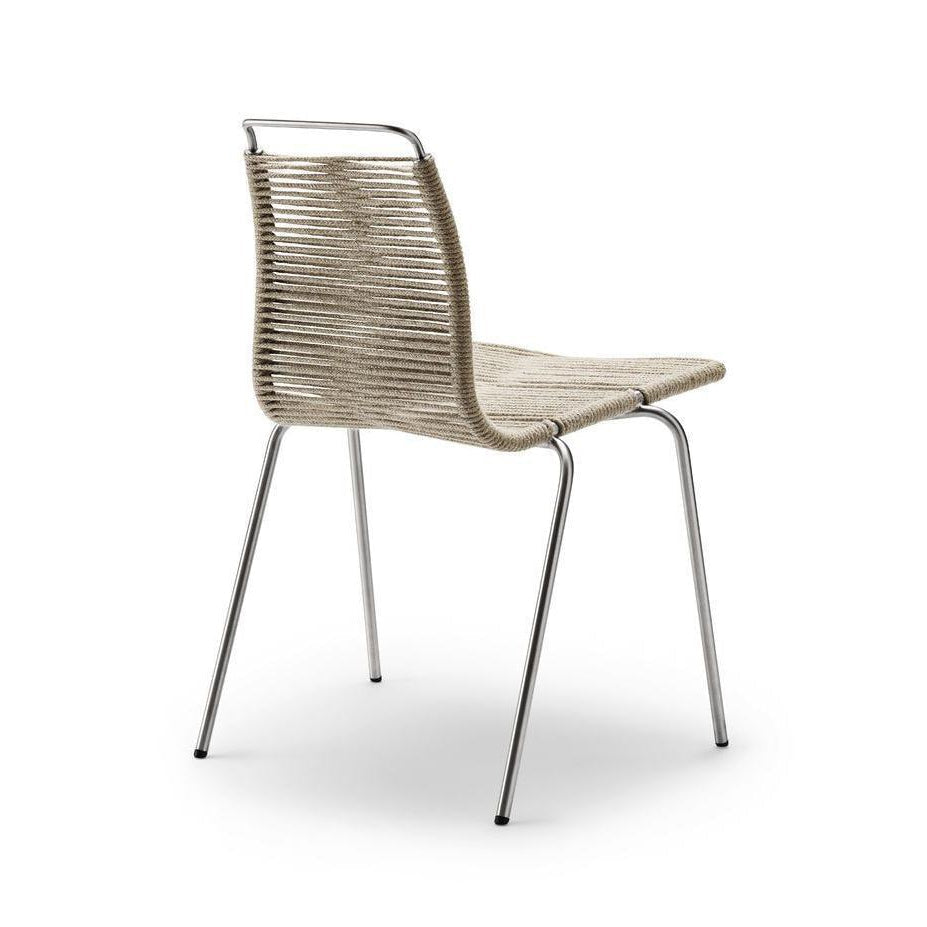 Židle Carl Hansen PK1, ocel/přírodní šňůra