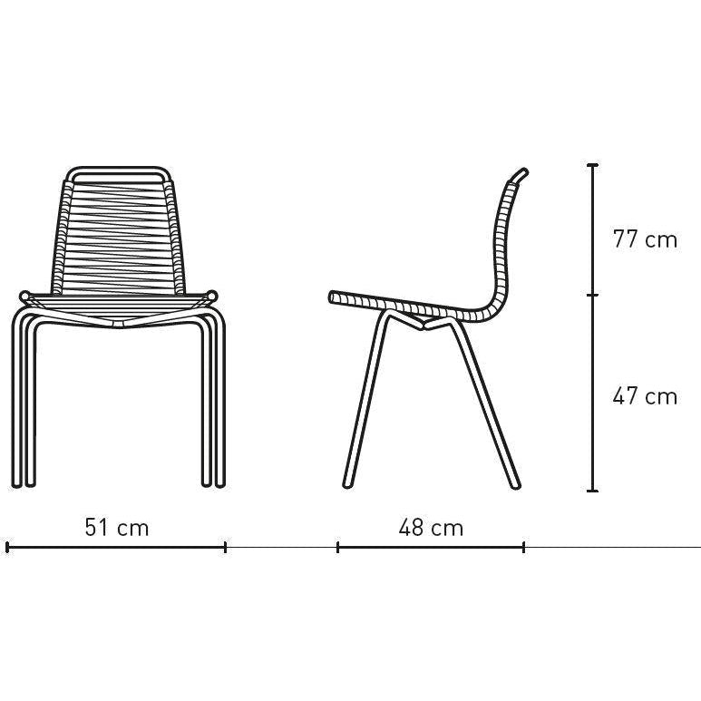 Židle Carl Hansen PK1, ocel/přírodní šňůra