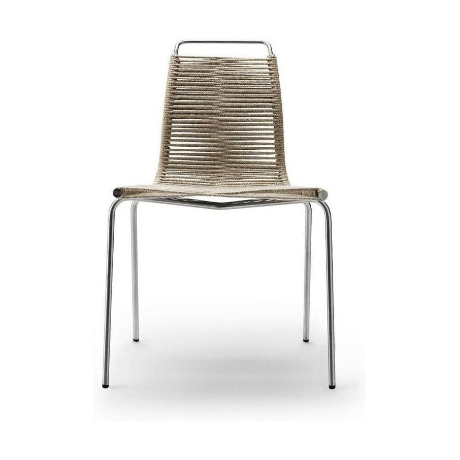 Židle Carl Hansen PK1, ocel/přírodní šňůra