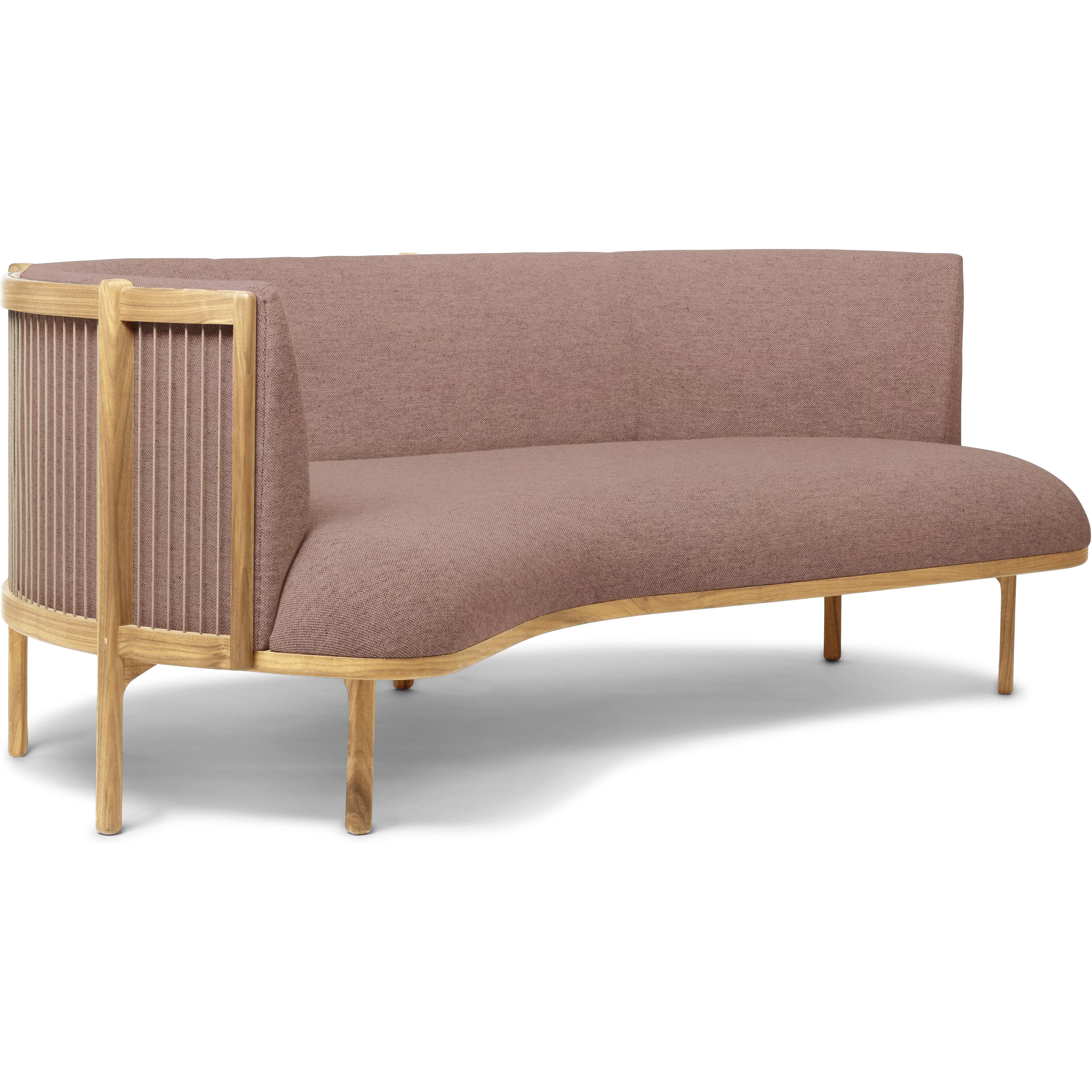 Carl Hansen Rf1903 L Sidevays Sofa 3 Seeater Left Oak Oak Oil/Fiord Fabric, Pink/Natural Brown