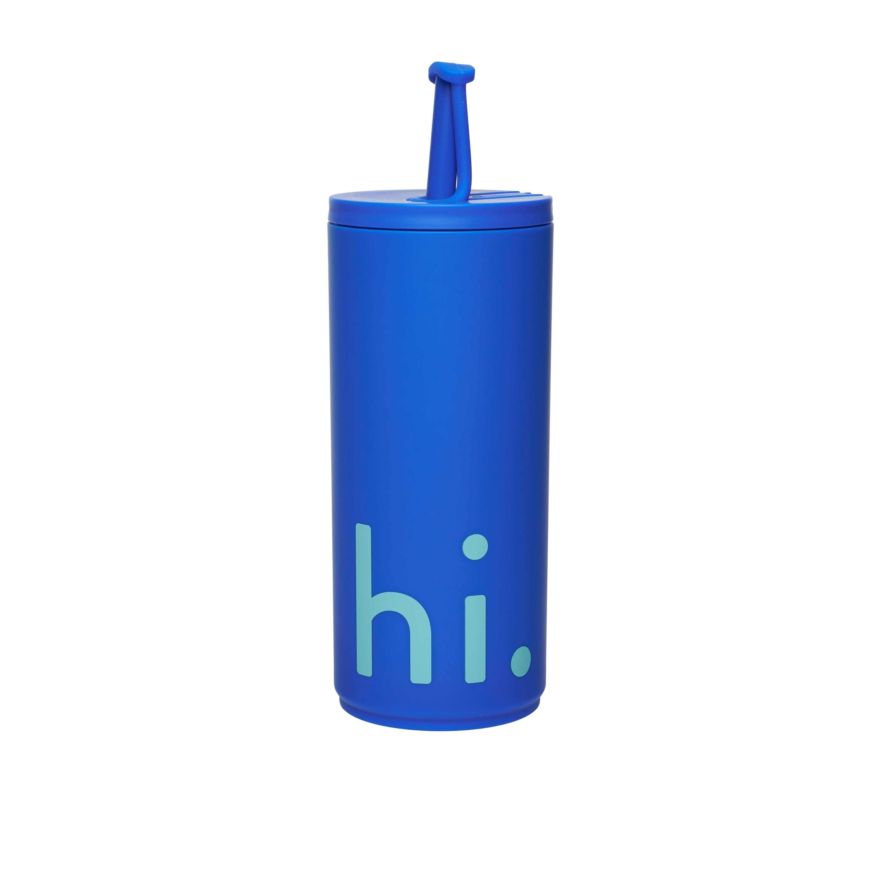 Design Letters Travel Straw Bottle 500 ml, kobalt modrá