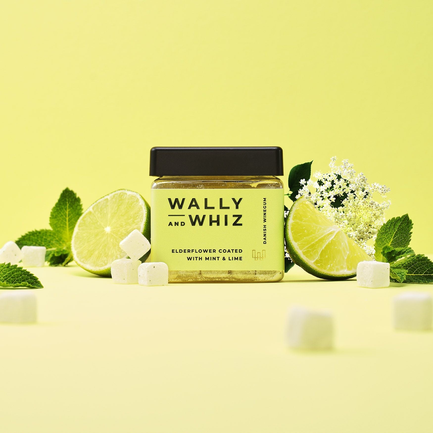 Wally a Whiz Summer Wine Gum Cube, Elderflower s mátou a vápnem, 140 g