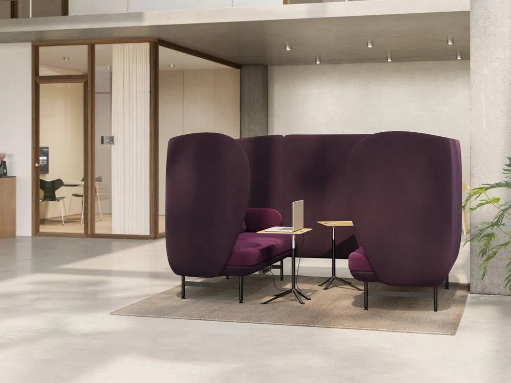 Fritz Hansen Plenum Cabin 4seater pohovka se stolem, re-mindová zlatá žlutá/safron