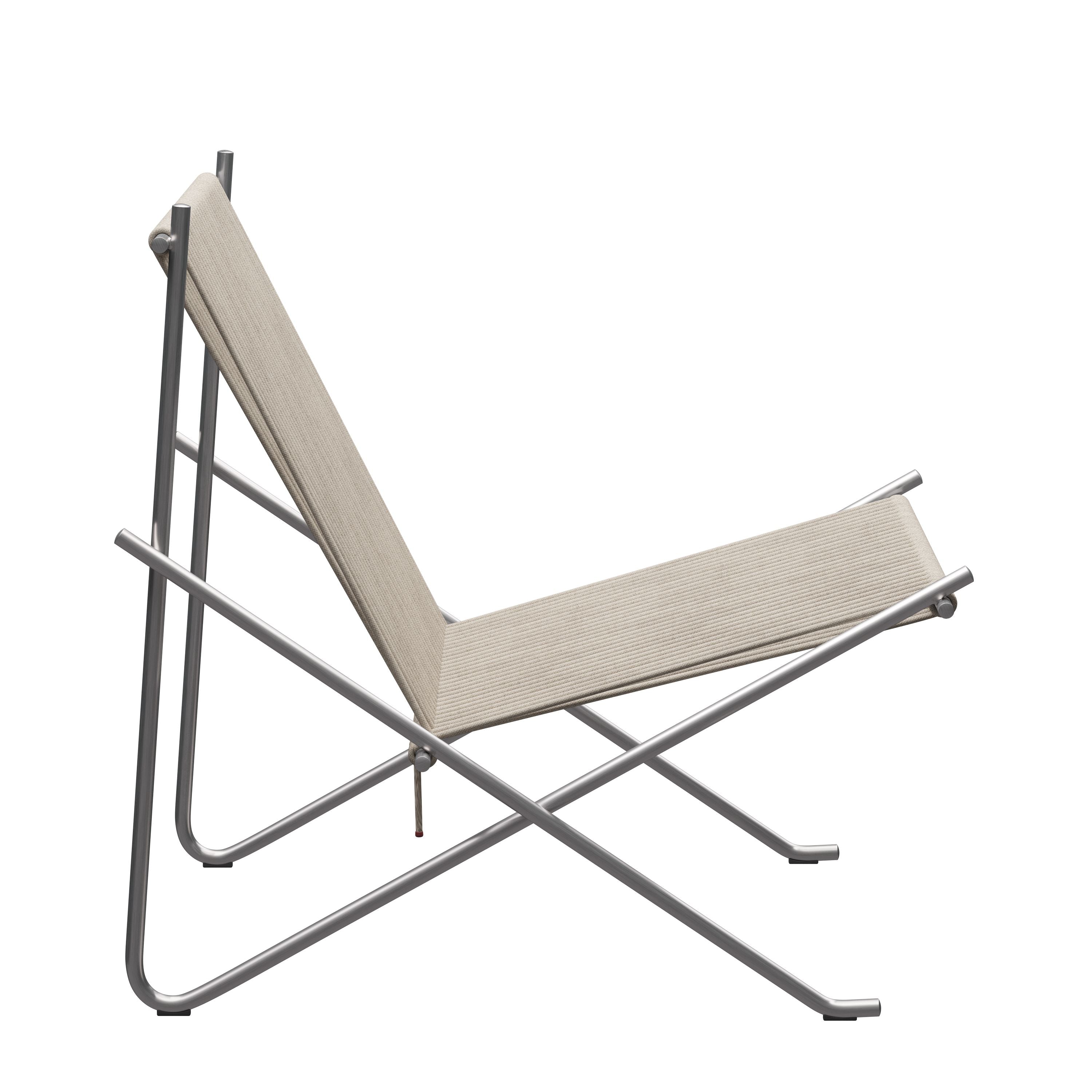 Fritz Hansen Pk4 Longe Chair Flag Hayard, přírodní/ocel