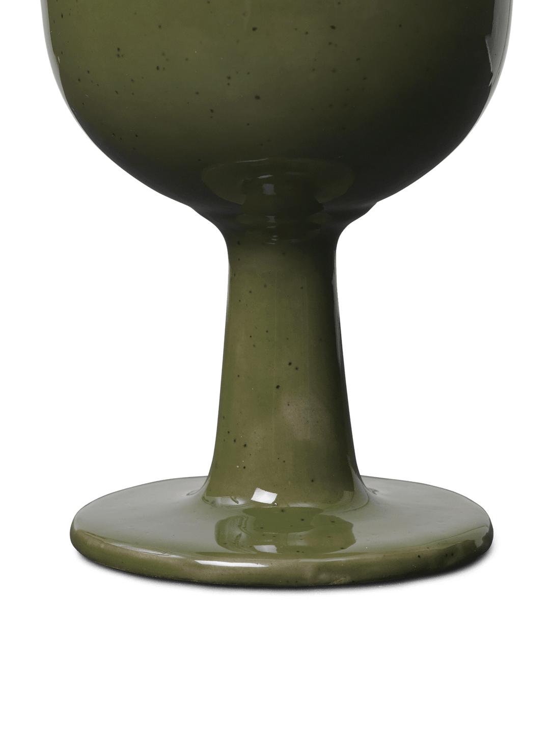 Ferm Living Floccula Glass Wine Glass, Green