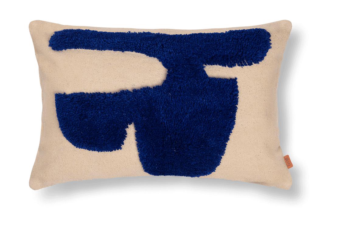 Ferm Living Lay Cushion Obdélníkový, písek/modrá