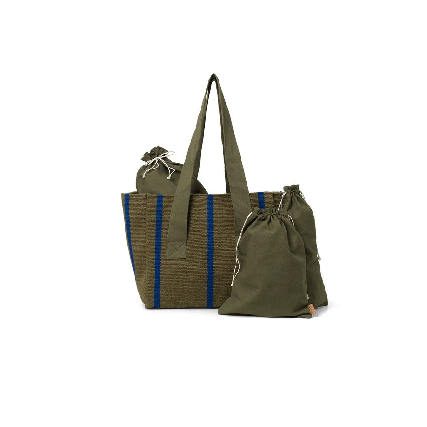 Ferm Living Yard Picnic Bag, Olive/Light Blue