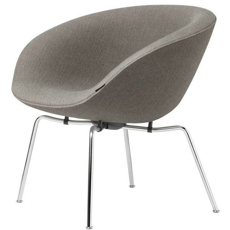 Fritz Hansen Aj Pot Lounge Chair Chromed Frame Fabric, Christianshavn Beige