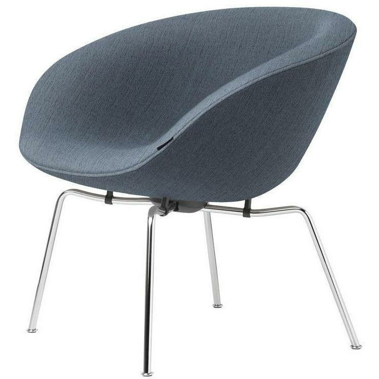 Fritz Hansen AJ Pot Lounge Chair Chrome Frame Fabric, Christianshavn Light Blue