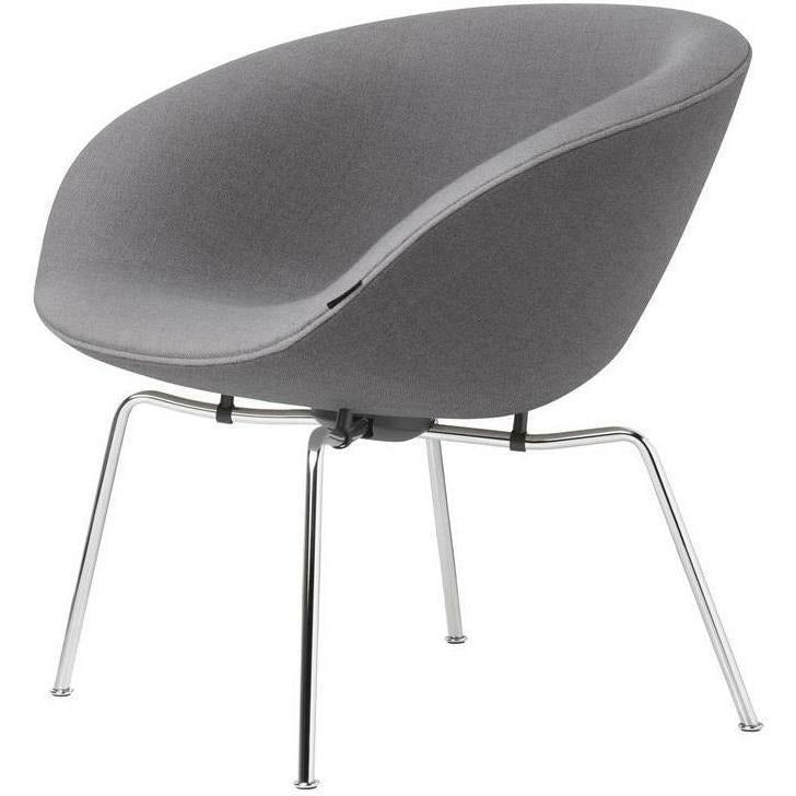 Fritz Hansen AJ Pot Lounge Chair Chrome Frome Frame Fabric, Christianshavn Light Grey Uni