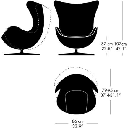 Fritz Hansen The Egg Lounge Chair Fabric, modrá