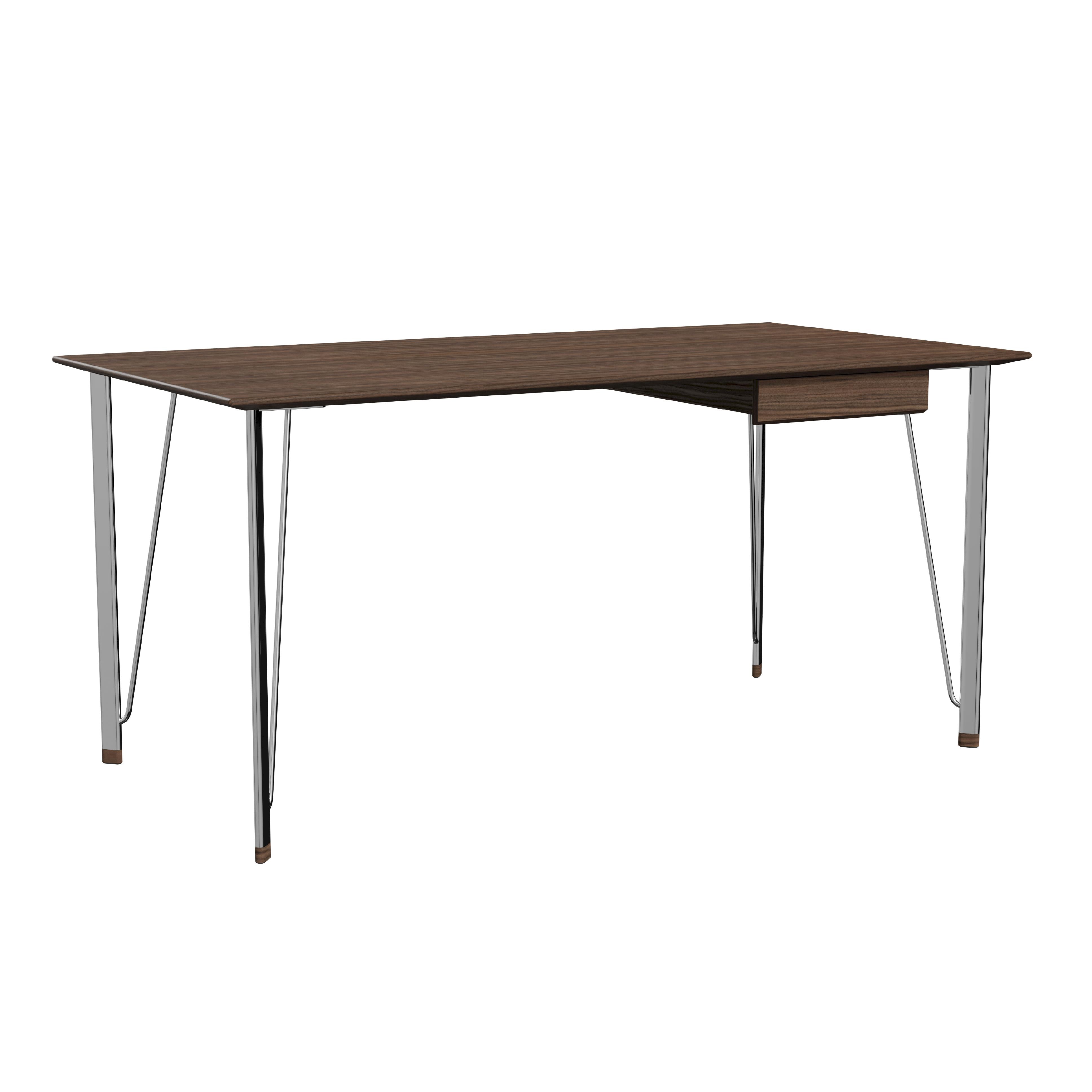 Fritz Hansen FH3605 Desk se zásuvka, chrome/ořech lakované