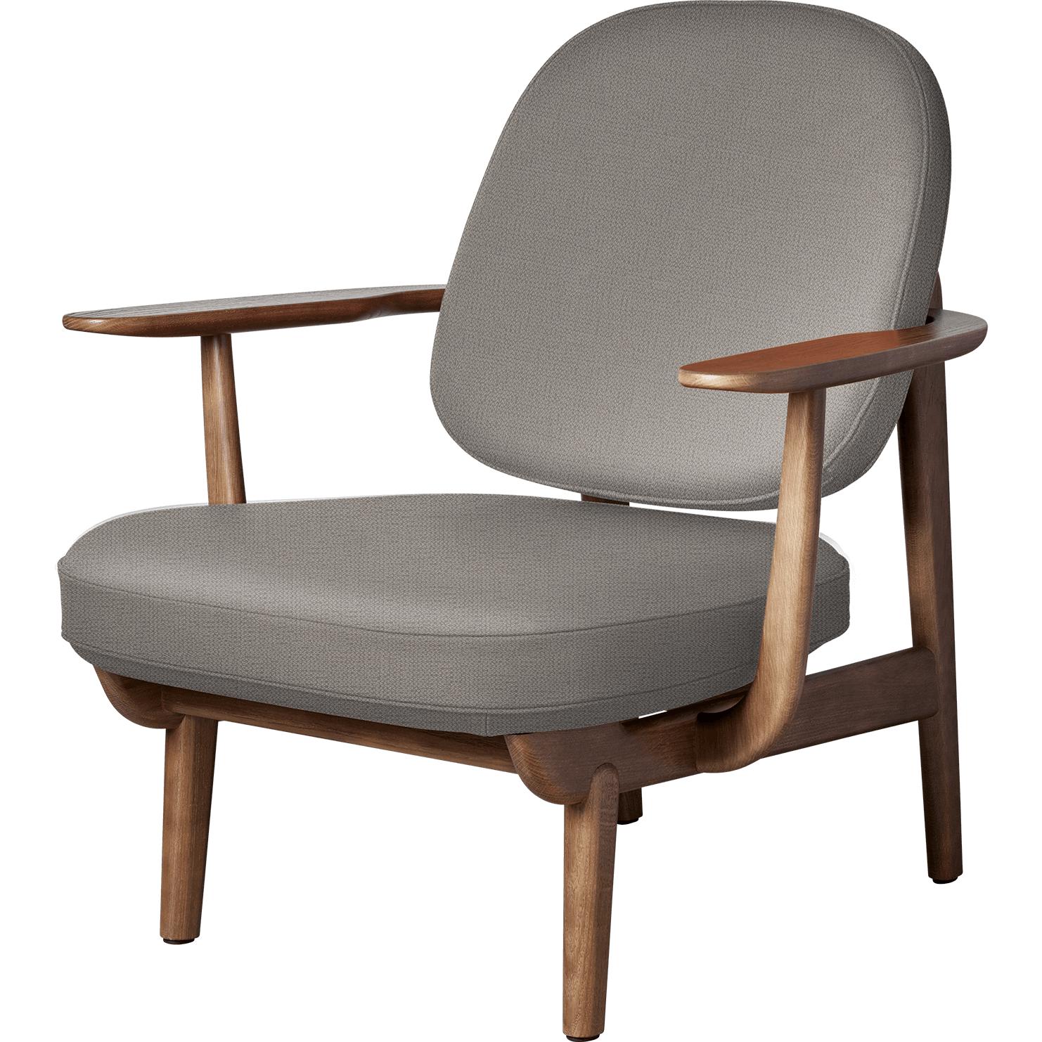 Fritz Hansen Jh97 Fred Lounge Chair Dark -Bained Oak, Light Beige