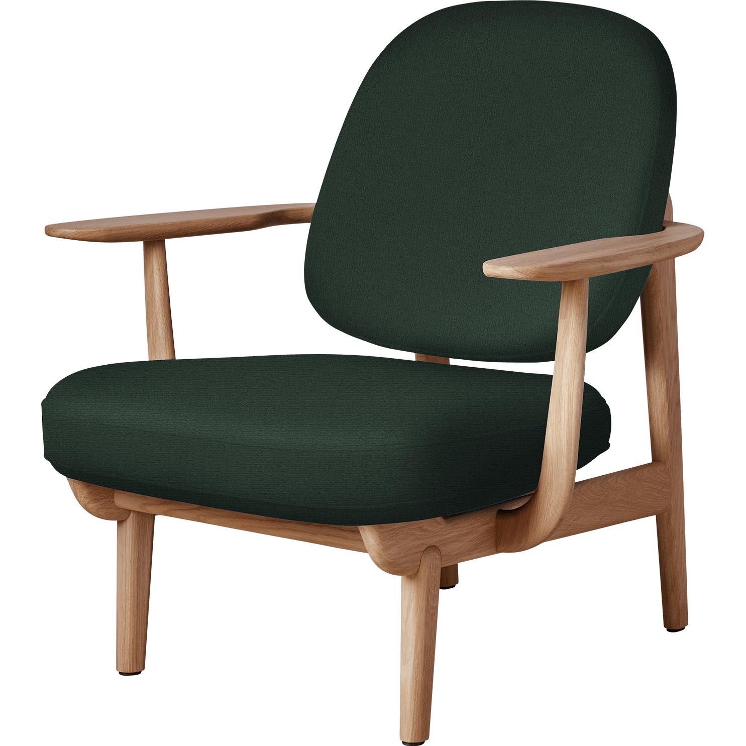 Fritz Hansen Jh97 Fred Lounge Chair Oillared Oak, světle modrá