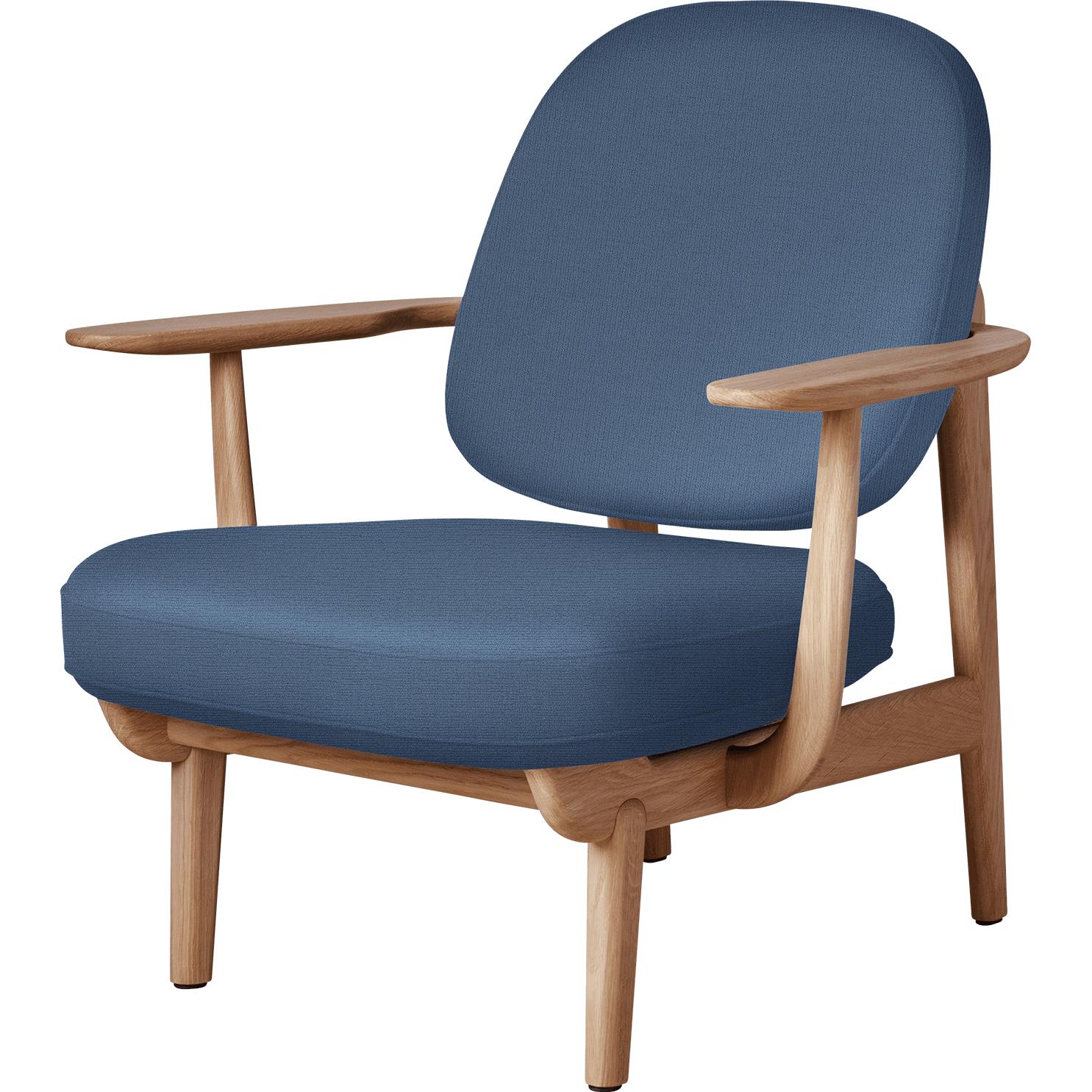 Fritz Hansen Jh97 Fred Lounge Chair Oillared Oak, červená