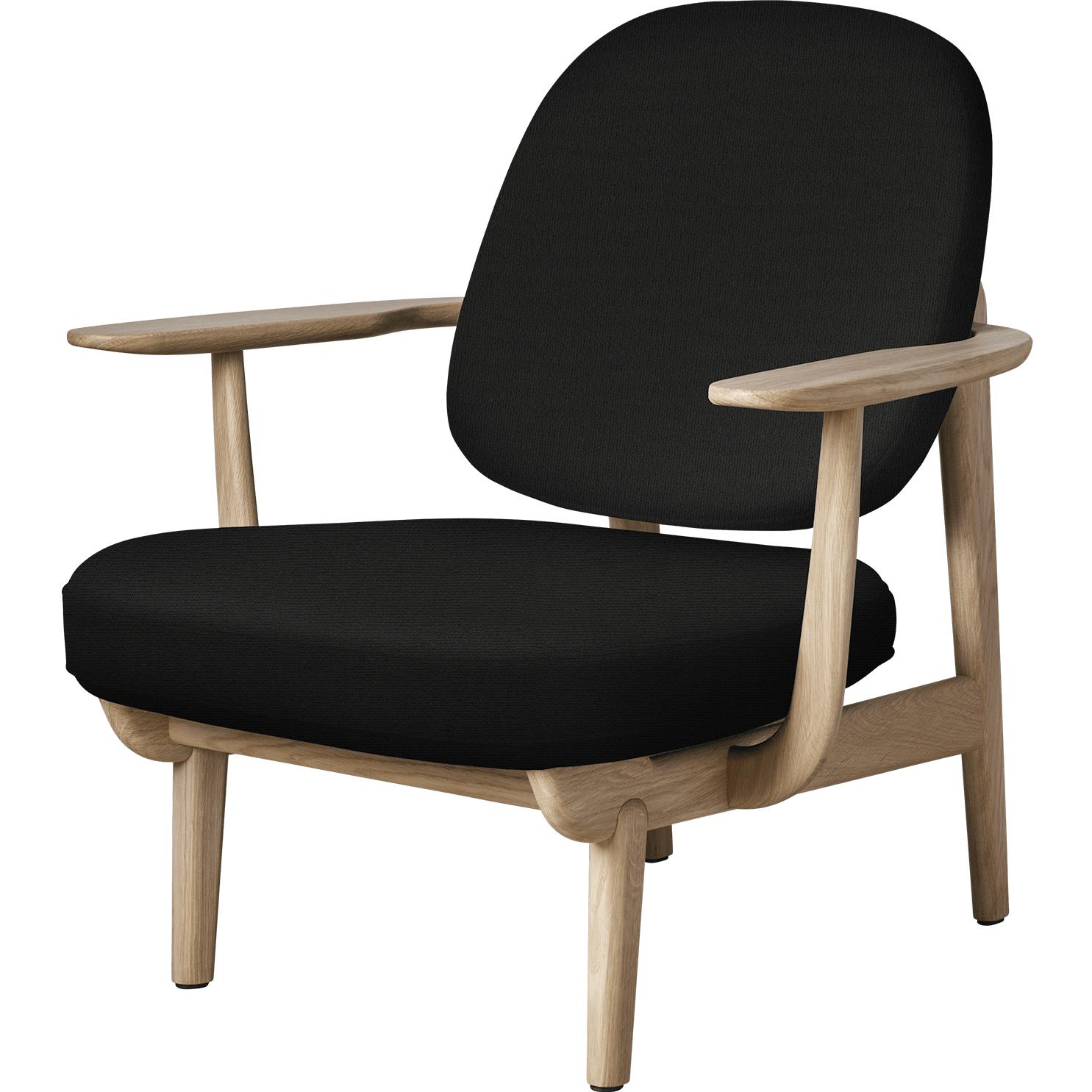 Fritz Hansen Jh97 Fred Lounge Chair Lacquered Oak, černý