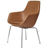 Fritz Hansen Little Giraffe Armchair Chrome Base Leather Grace, Walnut