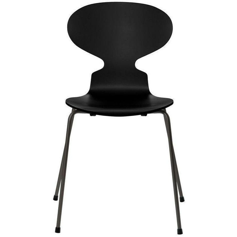 Fritz Hansen Ant Chair Lacquered Black Shell, Warm Graphite Base