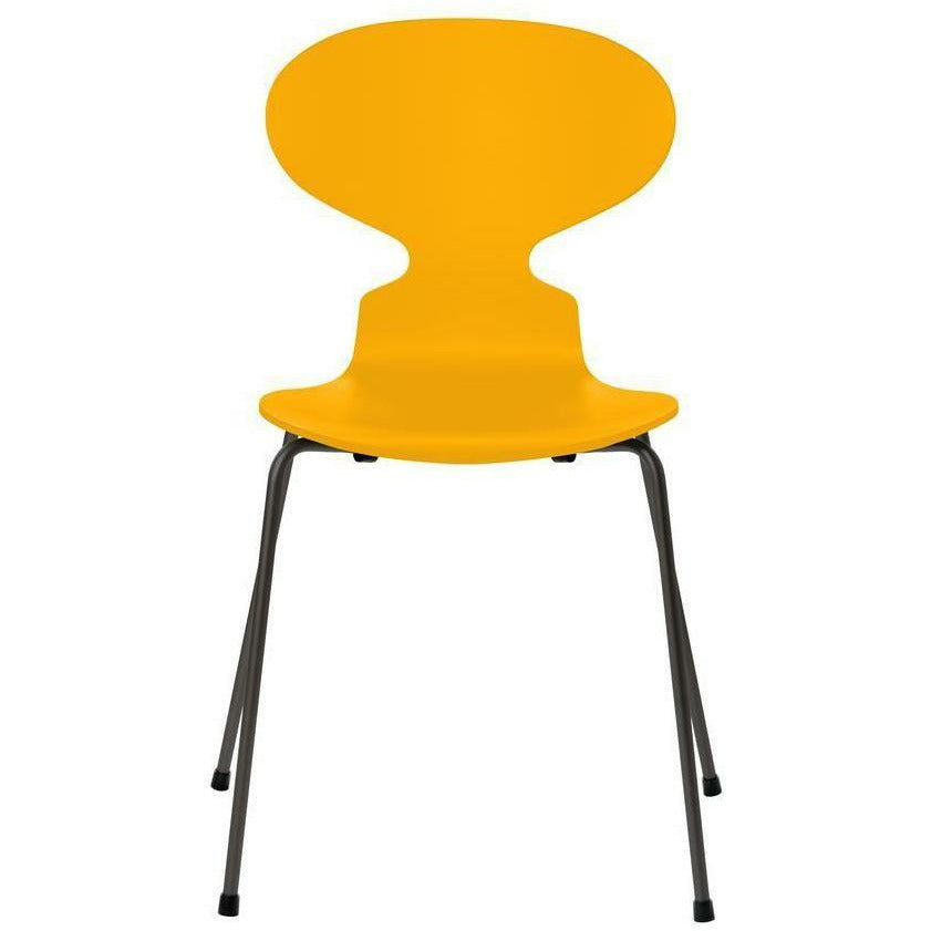 Fritz Hansen Ant Chair Lacquered True Yellow Shell, Warm Graphite Base