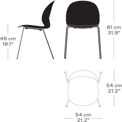 Fritz Hansen N02 Recycle Chair Monochrome 4 Legged, Dark Orange