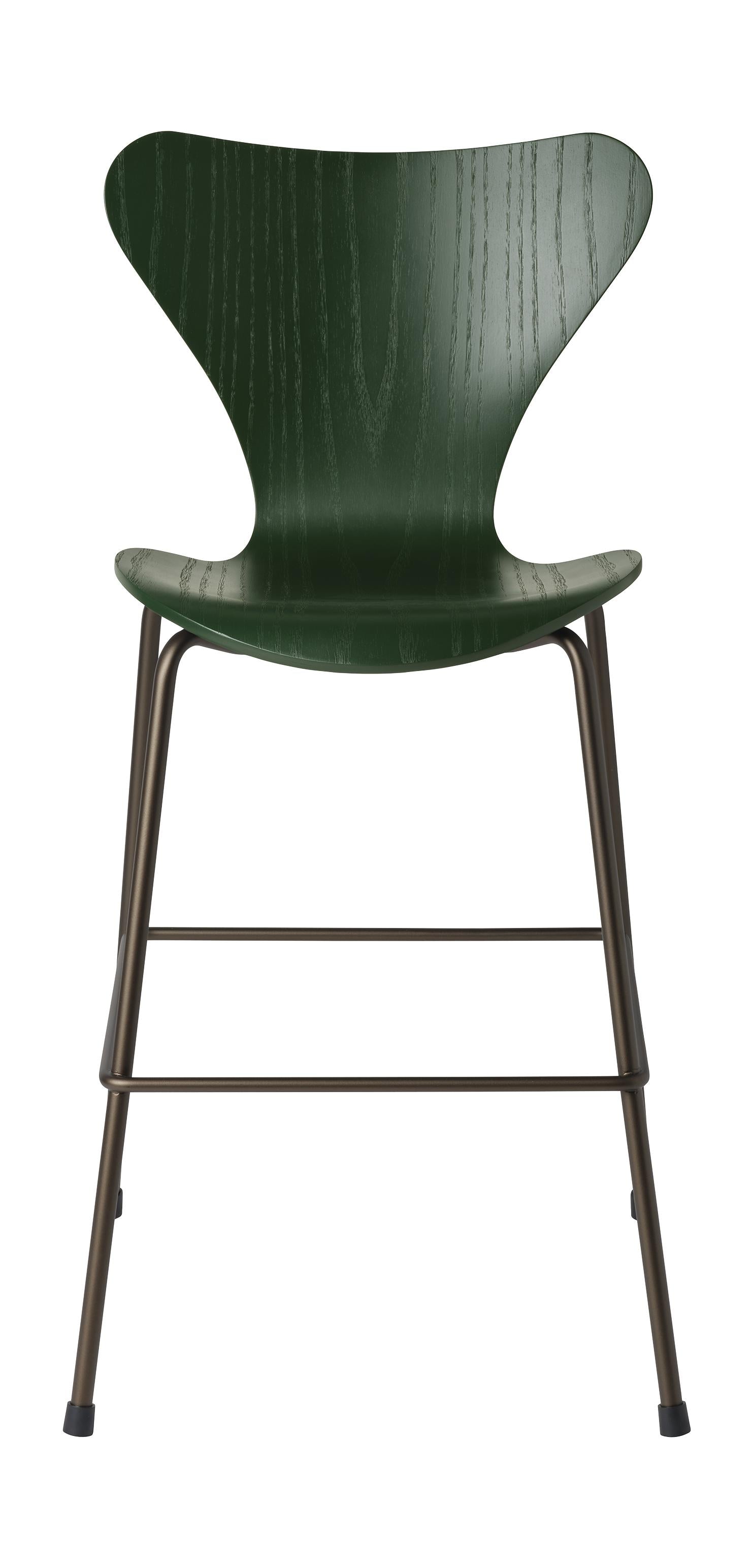 Juniorská židle Fritz Hansen Series 7, Brown Bronz/Evergreen