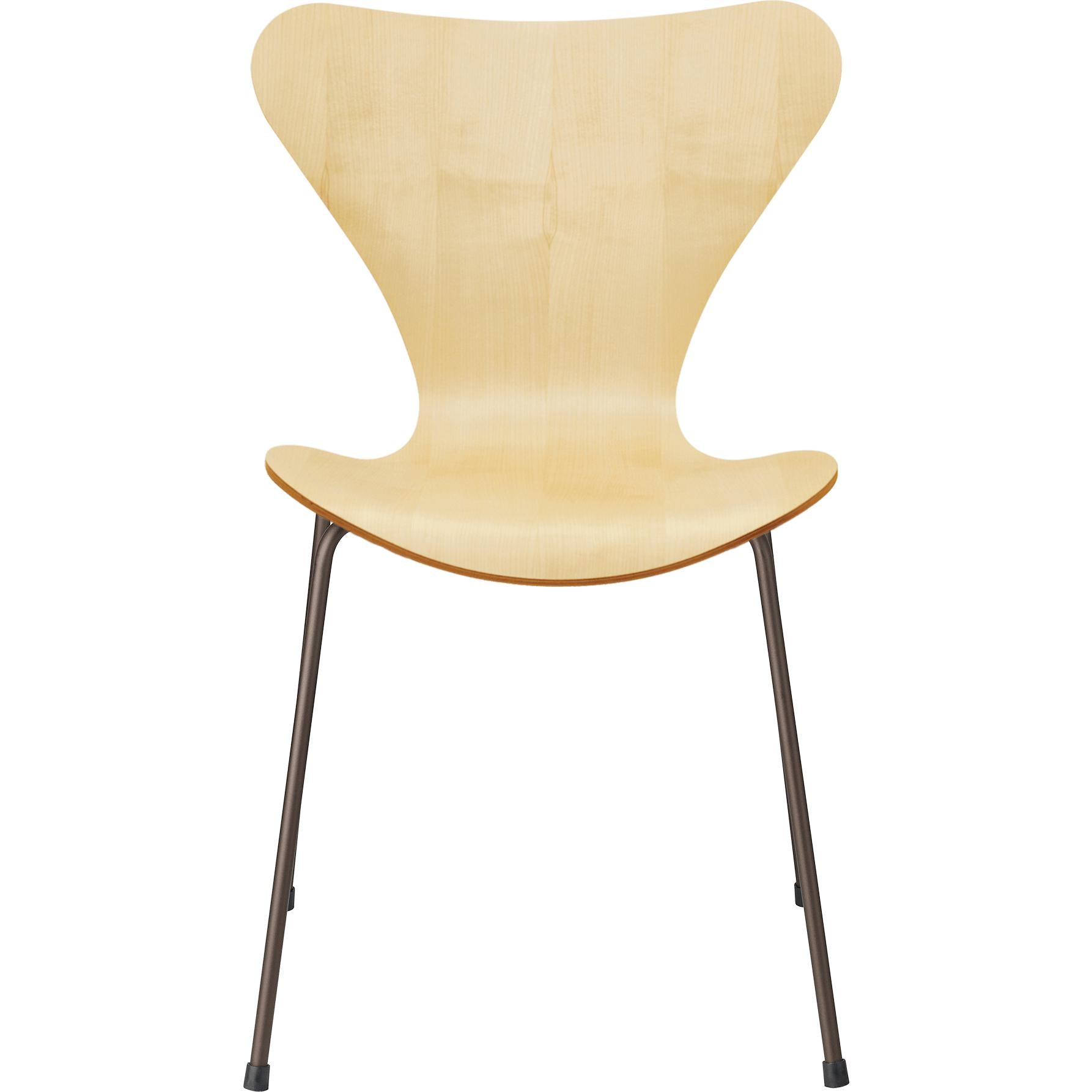 Fritz Hansen Series 7 Chair Veneer Maple Bowl, Brown Bronze Base