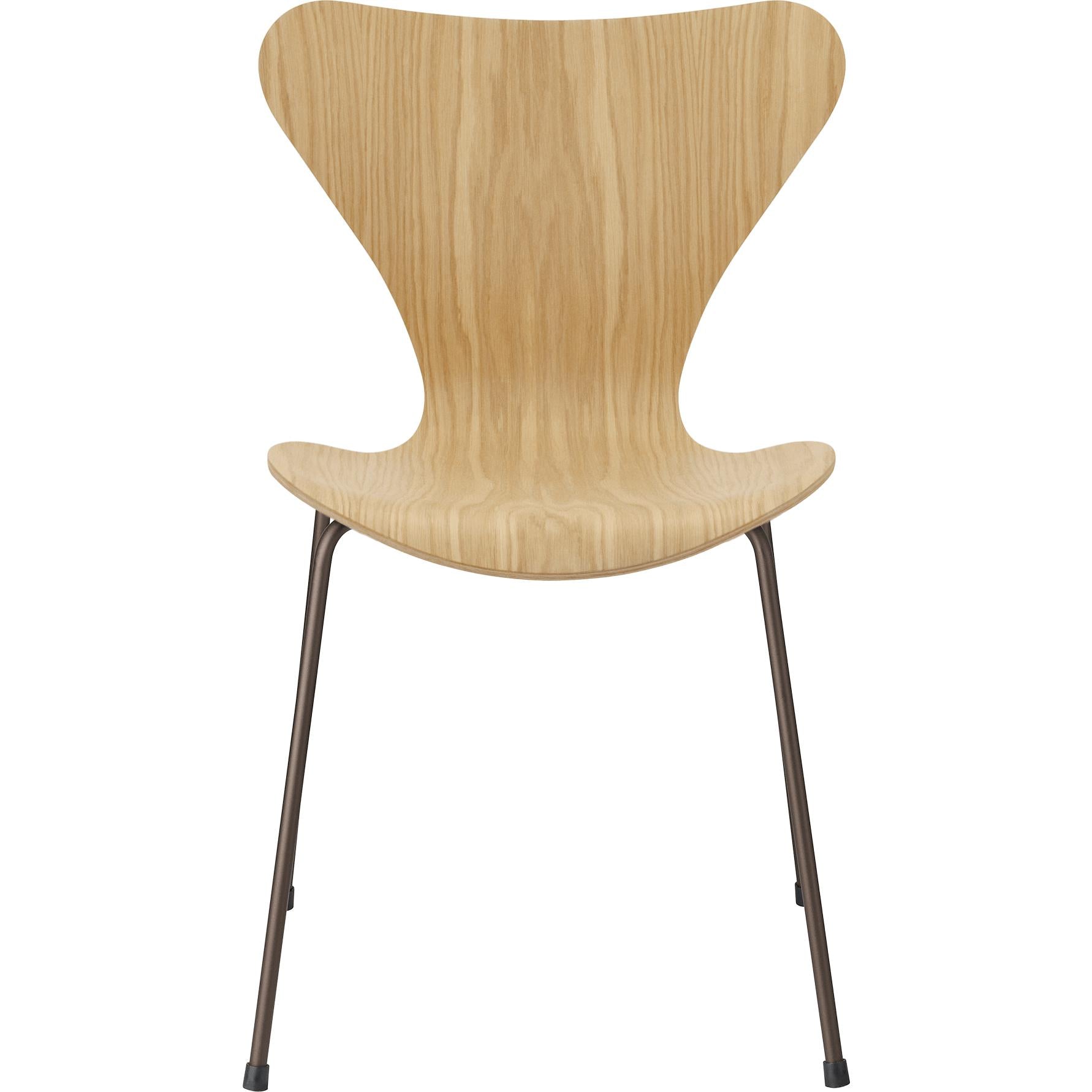 Fritz Hansen Series 7 Chair Veneer Oak Bowl, Brown Bronze Base