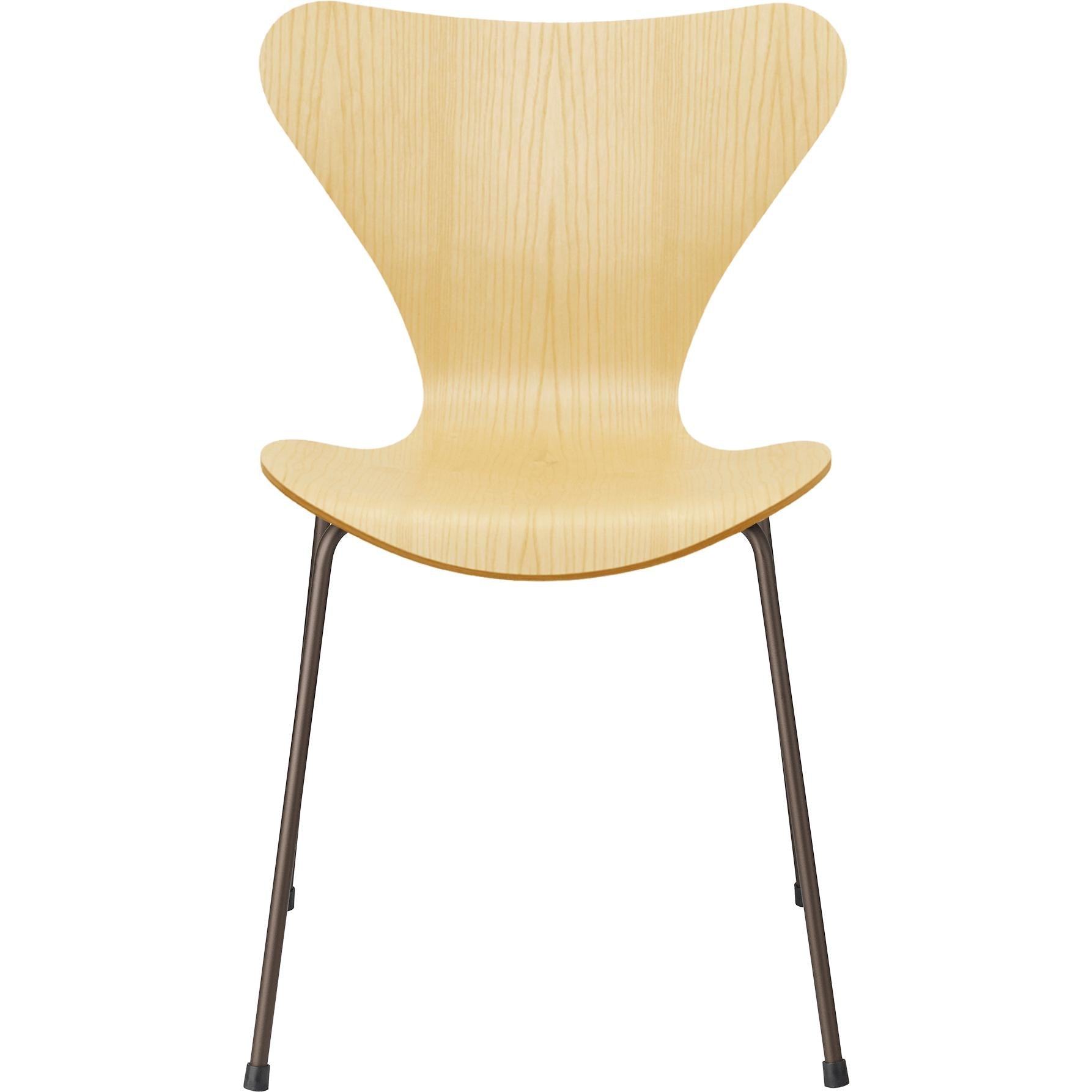 Fritz Hansen Series 7 Chair Veneer Ash Bowl, Brown Bronze Base