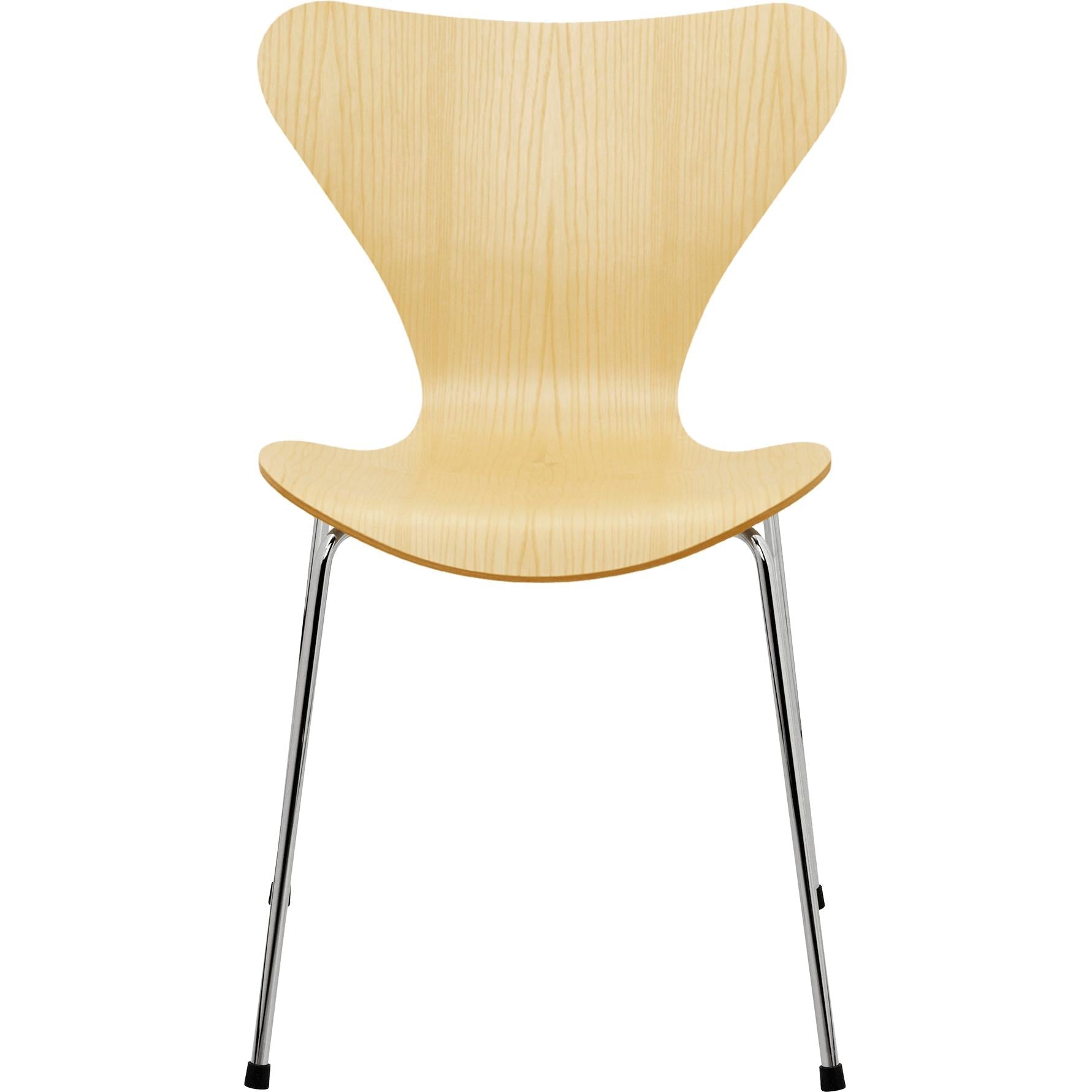 Fritz Hansen Series 7 Chair Veneer Ash Bowl, Chromed Steel Base