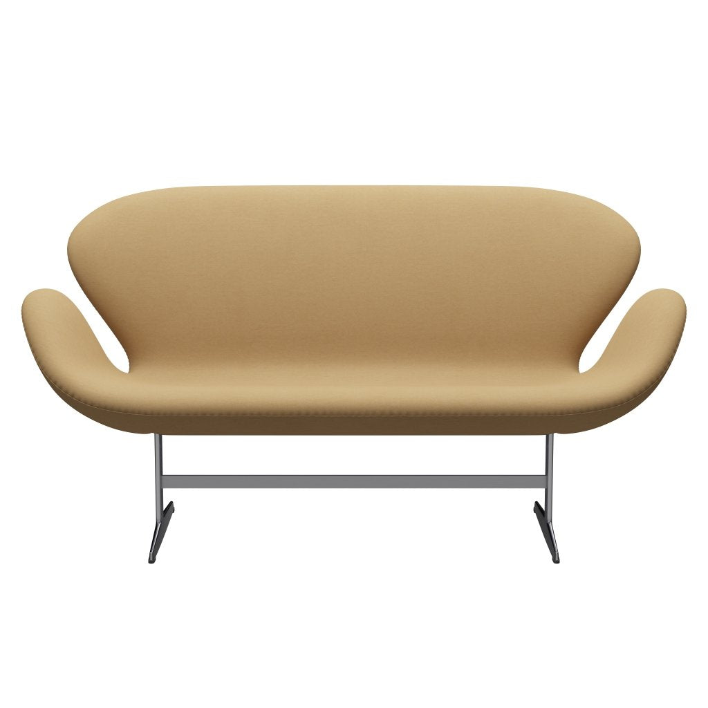 Fritz Hansen Swan Sofa 2 Seater, satén kartáčovaný hliník/pohodlí béžové (00280)