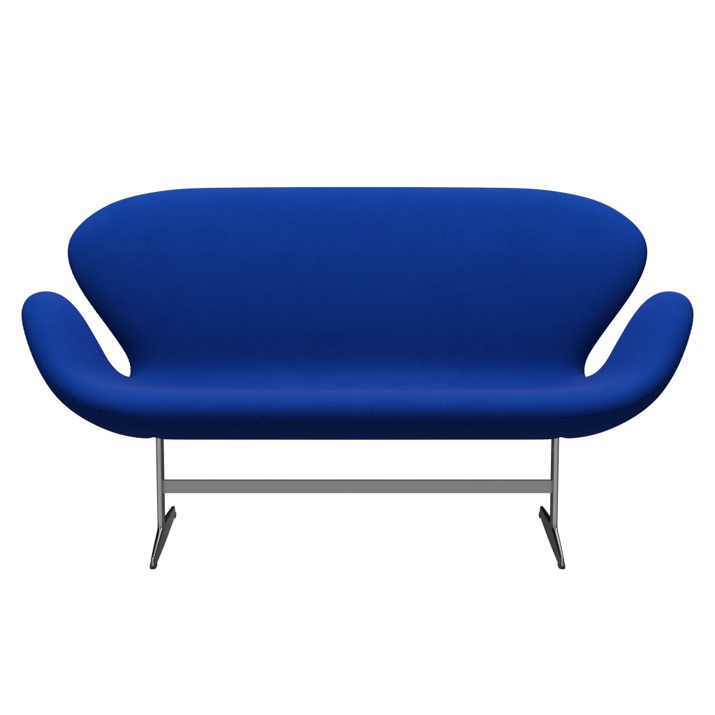 Fritz Hansen Swan Sofa 2 Seater, satén kartáčovaný hliník/pohodlí modrá (00035)