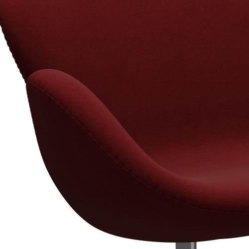 Fritz Hansen Swan Sofa 2 Seater, satén kartáčovaný hliník/pohodlí tmavě červená (01153)