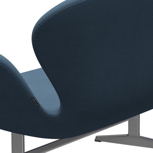 Fritz Hansen Swan Sofa 2 Seater, satén kartáčovaný hliník/pohodlí šedá (01160)