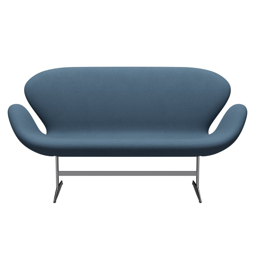 Fritz Hansen Swan Sofa 2 Seater, satén kartáčovaný hliník/pohodlí šedá (01160)