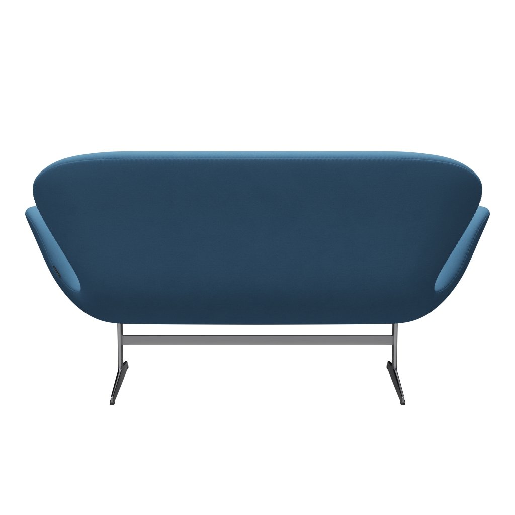 Fritz Hansen Swan Sofa 2 Seater, satén kartáčovaný hliník/pohodlí světle modrá (01124)