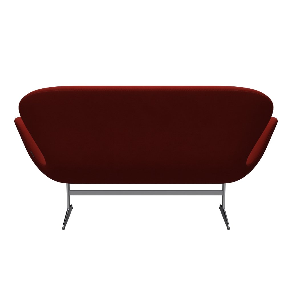 Fritz Hansen Swan Sofa 2 Seater, satén kartáčovaný hliník/komfort Rust Red (00028)