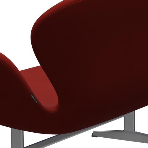 Fritz Hansen Swan Sofa 2 Seater, satén kartáčovaný hliník/komfort Rust Red (00028)