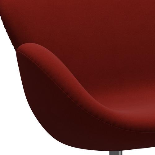 Fritz Hansen Swan Sofa 2 Seater, satén kartáčovaný hliník/komfort Rust Red (00028)