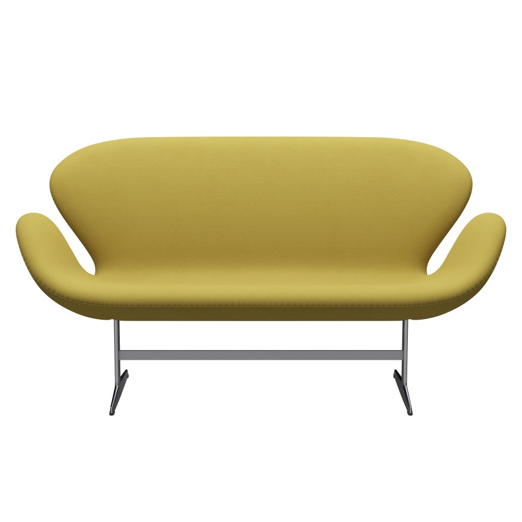 Fritz Hansen Swan Sofa 2 Seater, saténový kartáčovaný hliník/komfortní písečné světlo (01049)