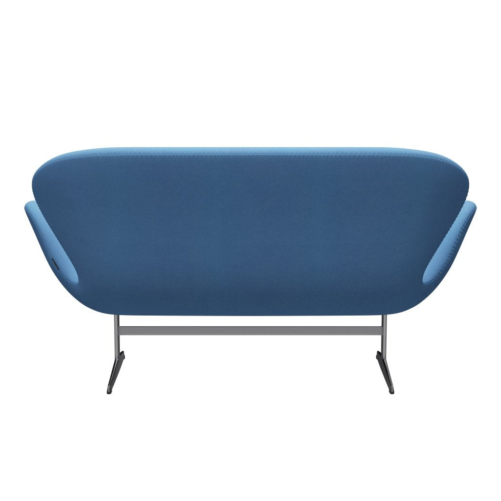 Fritz Hansen Swan Sofa 2 Seater, satén kartáčovaný hliník/Divina Light Blue (712)