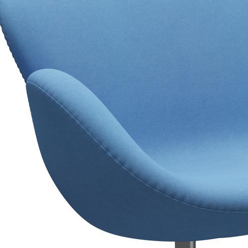 Fritz Hansen Swan Sofa 2 Seater, satén kartáčovaný hliník/Divina Light Blue (712)