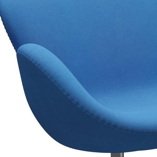 Fritz Hansen Swan Sofa 2 Seater, satén kartáčovaný hliník/Divina Light Blue (742)