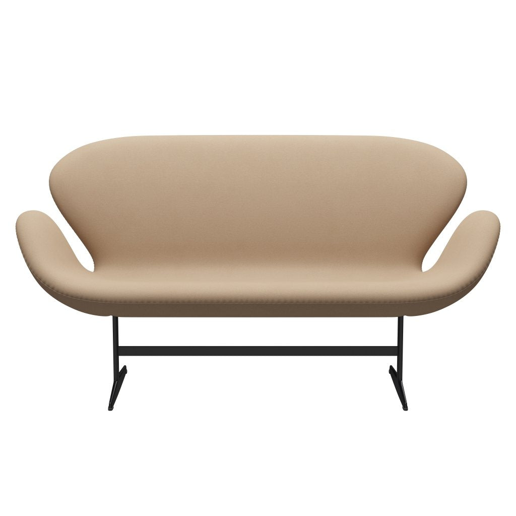 Fritz Hansen Swan Sofa 2 Seater, Black Lacquered/Comfort Beige (61003)