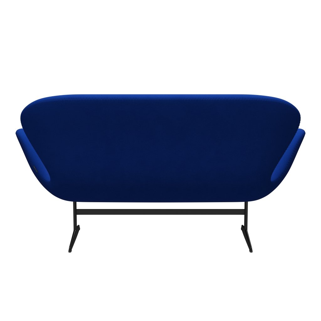 Fritz Hansen Swan Sofa 2 Seater, Black Lacquered/Comfort Blue (00035)