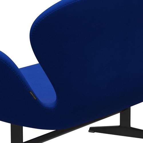 Fritz Hansen Swan Sofa 2 Seater, Black Lacquered/Comfort Blue (00035)