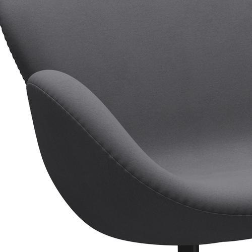 Fritz Hansen Swan Sofa 2 Seater, Black Lacquered/Comfort Grey (01012)