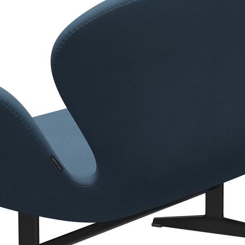 Fritz Hansen Swan Sofa 2 Seater, Black Lacquered/Comfort Grey (01160)