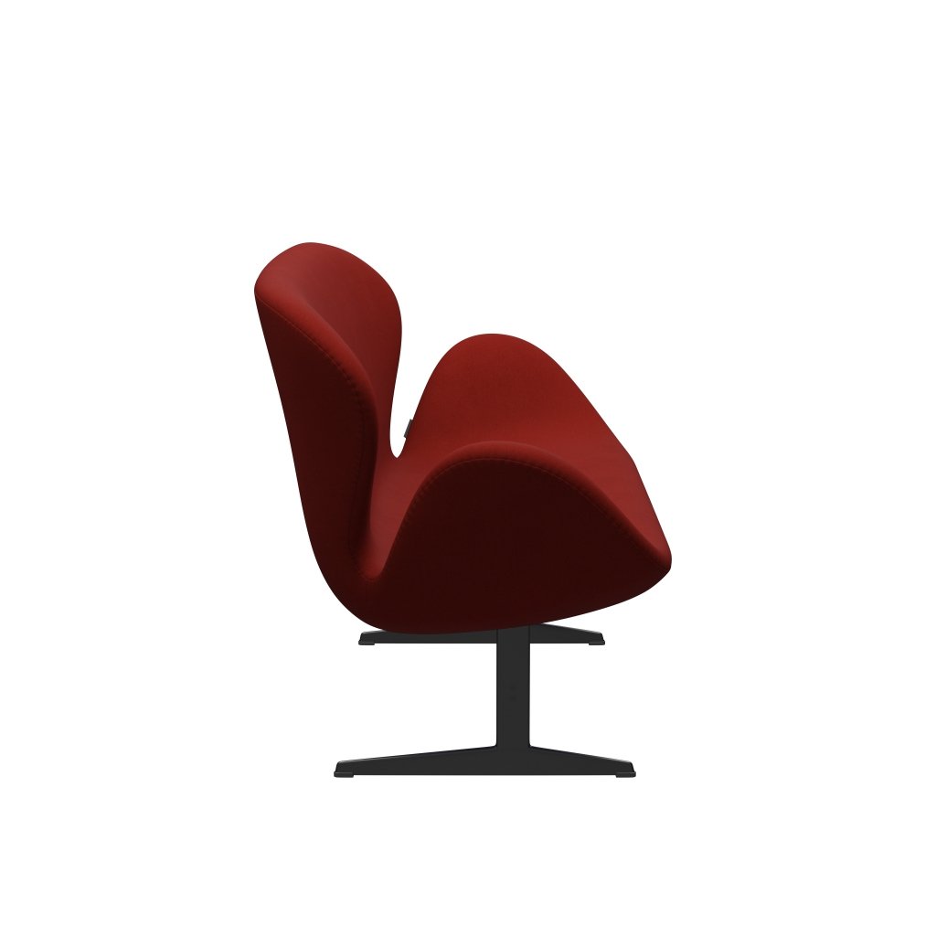 Fritz Hansen Swan Sofa 2 Seater, černý lak/comfort red red (00028)