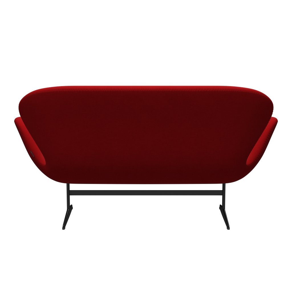 Fritz Hansen Swan Sofa 2 Seater, Black Lacquered/Comfort Red (01414)