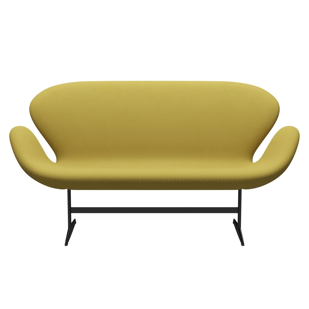 Fritz Hansen Swan Sofa 2 Seater, černá lakovaná/komfortní písečná světlo (01049)